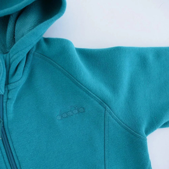 Diadora Teal Zip Up Hoodie Sweater Size Large - Picture 12 of 15